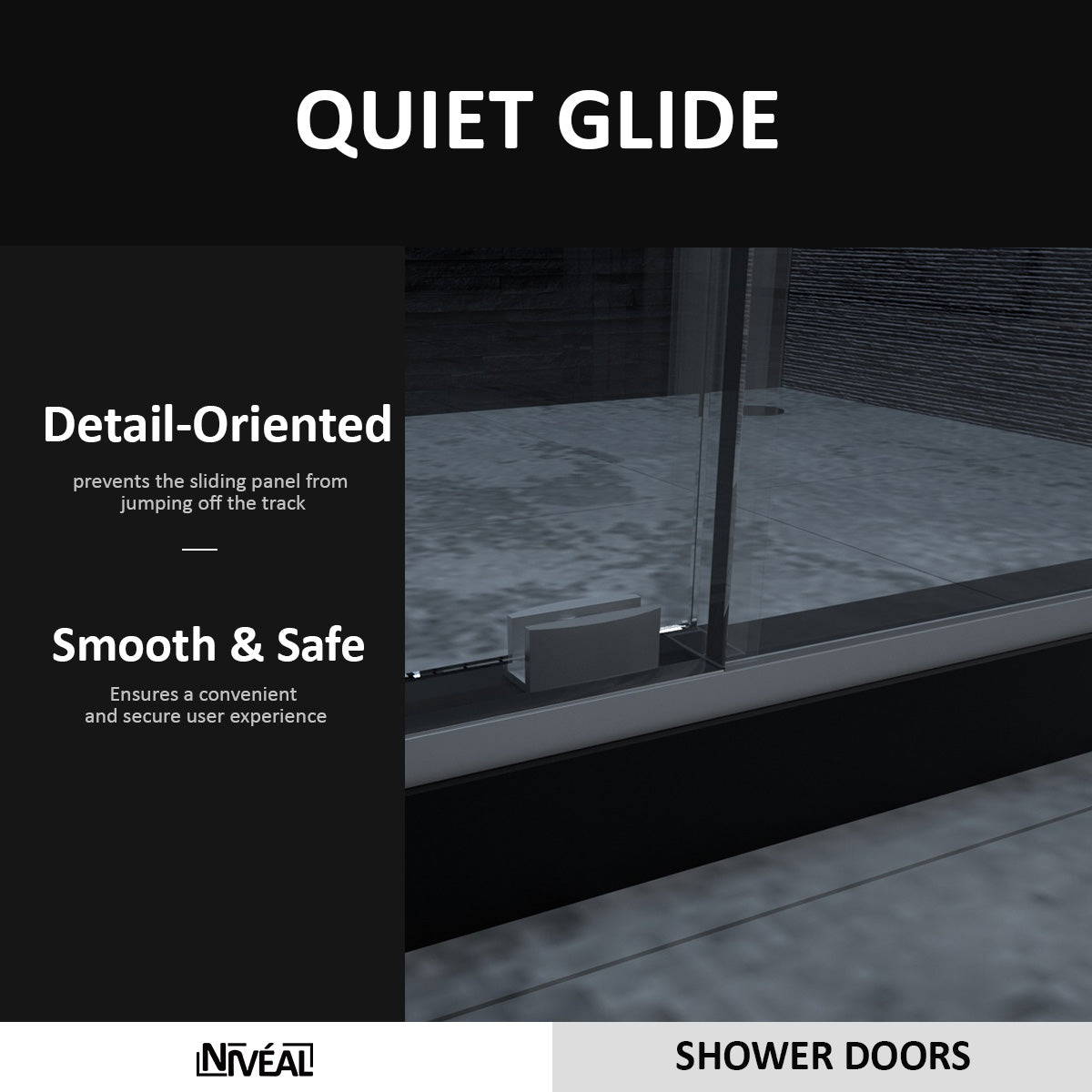 Niveal Ruhr 60 in. W x 76 in. H Sliding Semi-Frameless Shower Door with Clear Glass 7_5f9648e2-35f8-49a9-8c14-84c17519d237