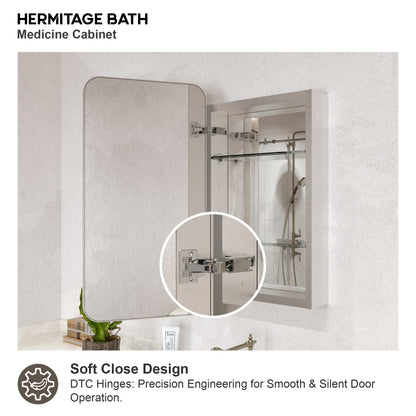 15 in. W. x 24 in. H Rectangular Framed Recessed/Surface Mount Medicine Cabinet with Mirror in Brushed Nickel