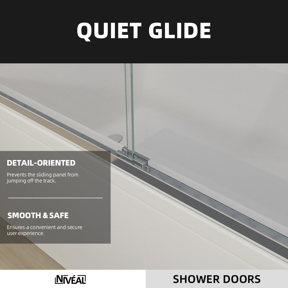 Niveal Bliss 60 in. W x 56 in. H Sliding Semi Frameless Tub Door with Clear Glass 7_6c8349cc-6f9a-43cb-ac73-62711af40574