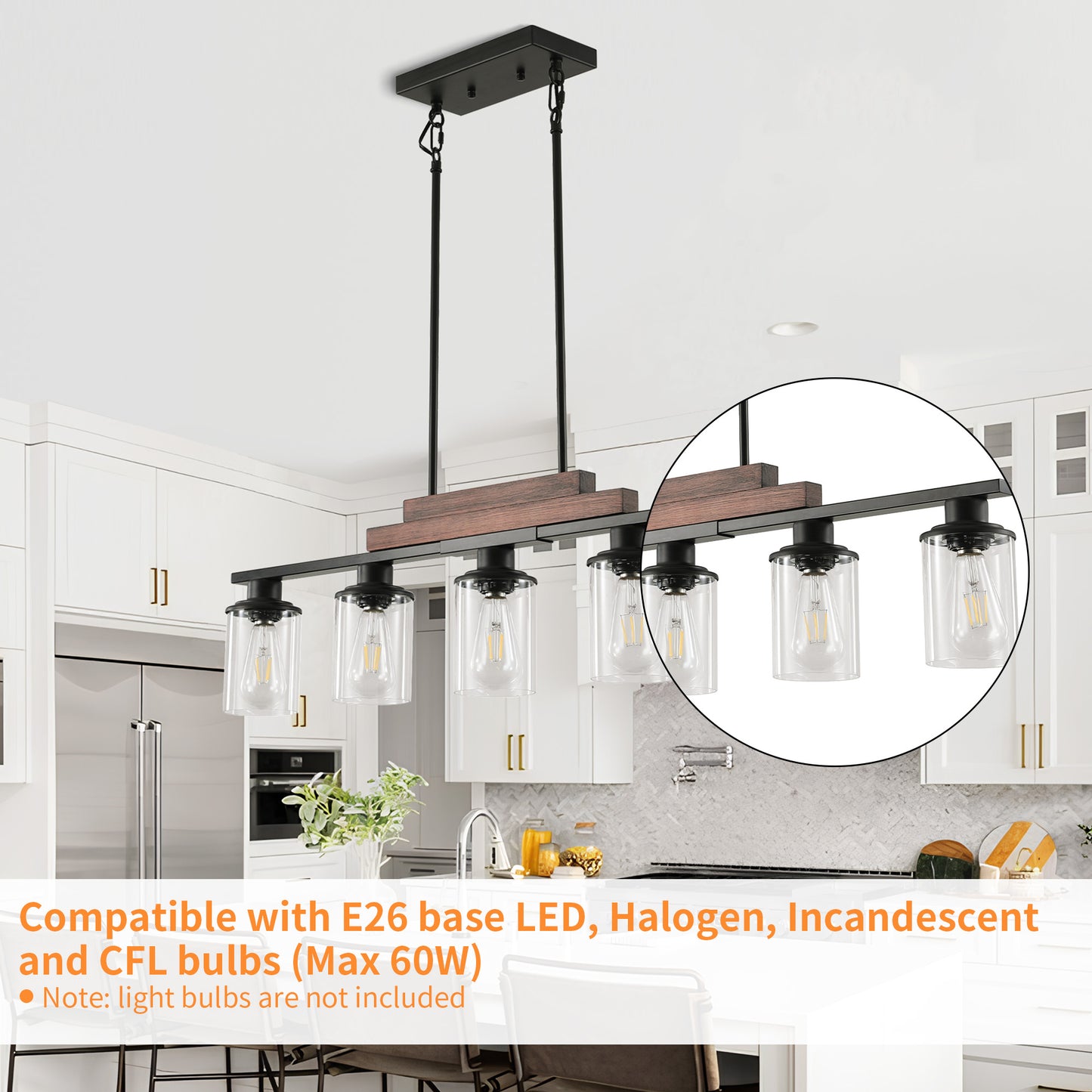 Taimei Aero 37 in. Industrial 5-Light Chandelier with Clear Glass Shades 7_70484544-979b-42bf-941f-4bac2af9244f