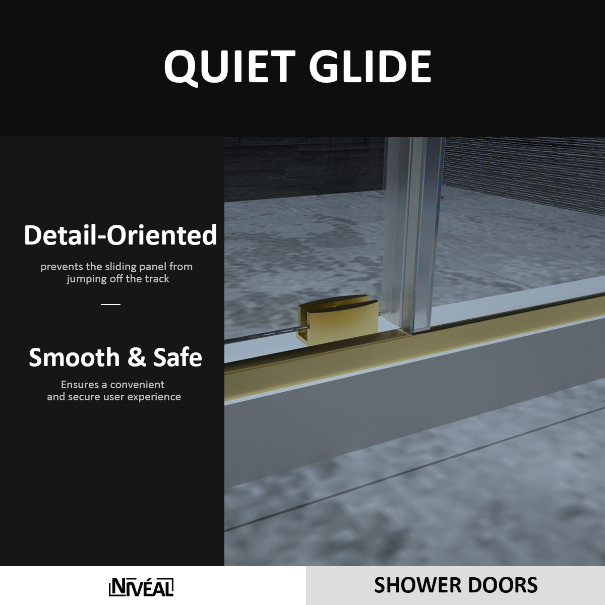 Niveal Ruhr 60 in. W x 76 in. H Sliding Semi-Frameless Shower Door with Clear Glass 7_74e9cc54-5be2-4ea9-925e-7fb1767c6929