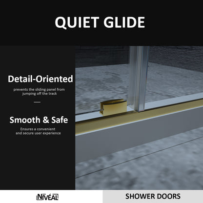 Niveal Ruhr 60 in. W x 76 in. H Sliding Semi-Frameless Shower Door with Clear Glass 7_74e9cc54-5be2-4ea9-925e-7fb1767c6929