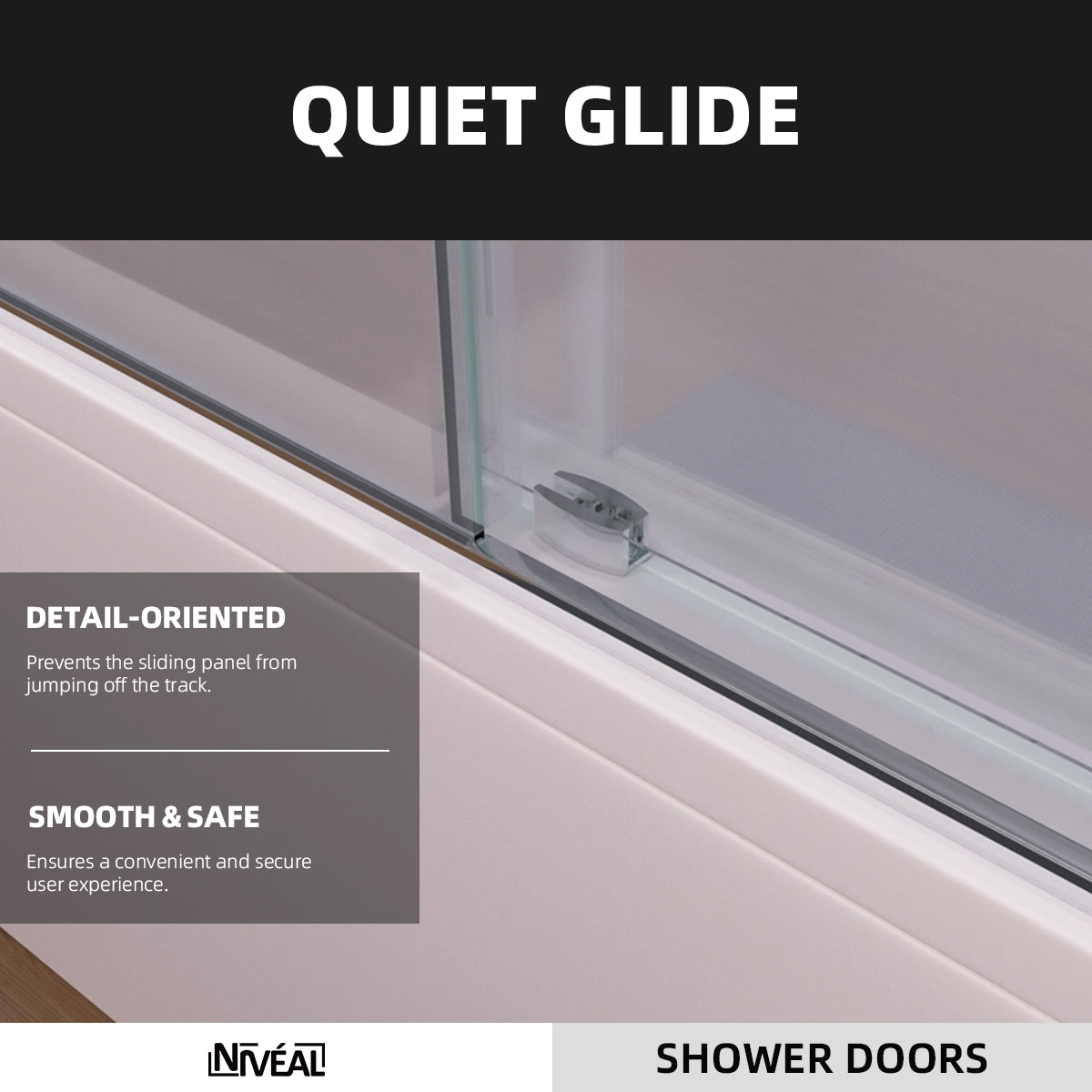 Niveal Luxe 60 in. W x 60 in. H Sliding Semi Frameless Tub Door with Clear Glass 7_77c4685c-8d3a-462e-985a-d69ae6f96e1d