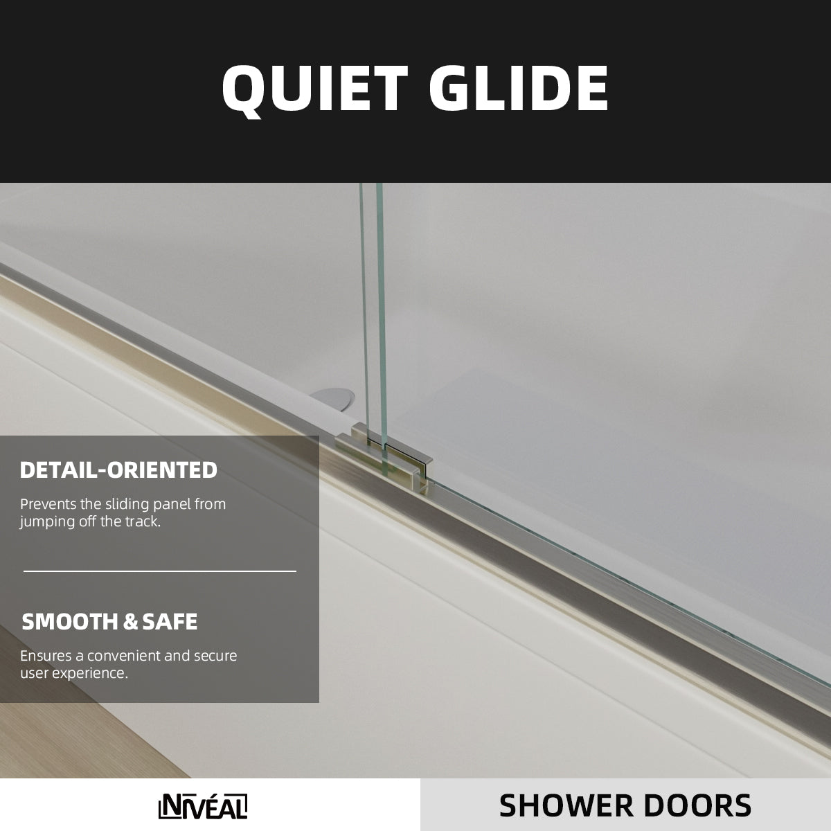 Niveal Bliss 60 in. W x 56 in. H Sliding Semi Frameless Tub Door with Clear Glass 7_7a4434df-0891-44a0-8f05-9acf7591cbaa