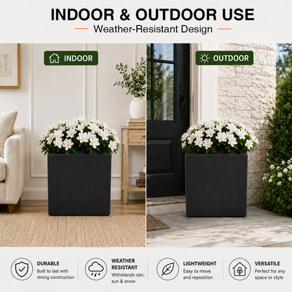Herbora 21.5 in. Magnesium Oxide Planter Box for Indoor Outdoor Use