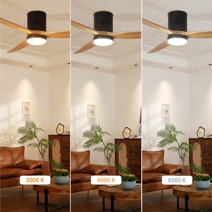 Taimei Ryme 52 in. Flush Mount Ceiling Fan with Light and Remote, DC Motor, Reversible 7_7b090101-20aa-4e0e-93eb-d1d886ce1709