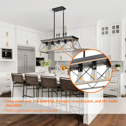 Taimei Vesper 16 in. 4-Light & Rustica 5-Light Farmhouse Industrial Chandelier Light 7_80b8ee5c-9e50-4dc9-a24b-47dba41cae09