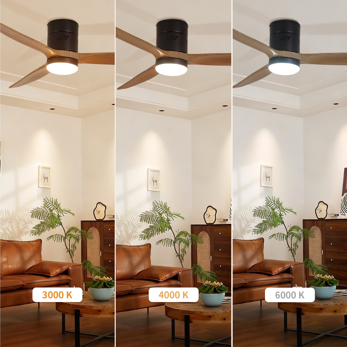 Taimei Ryme 52 in. Flush Mount Ceiling Fan with Light and Remote, DC Motor, Reversible 7_868cafe5-1a84-4e1a-9d56-eaf0e003f4e3