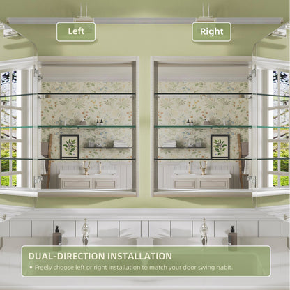 Niveal FMC Series Rectangular Aluminum Recessed/Surface Mount Framed Medicine Cabinet with Mirror