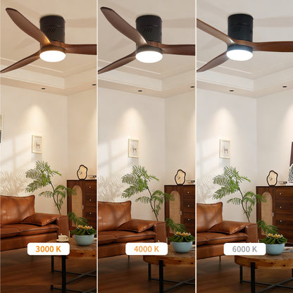 Taimei Ryme 52 in. Flush Mount Ceiling Fan with Light and Remote, DC Motor, Reversible 7_8aa13fc3-fcaa-4d66-9ce7-0105b01edd43