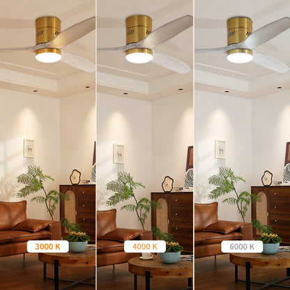 Taimei Ryme 52 in. Flush Mount Ceiling Fan with Light and Remote, DC Motor, Reversible 7_97fd07ea-1b14-4bd1-97d3-0eee267450d2
