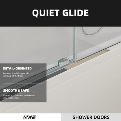 Niveal Vista 60 in. W x 60 in. H Sliding Semi-Frameless Tub Door with Clear Glass 7_9f090dcb-8390-4519-86cf-ac14a1ac3793