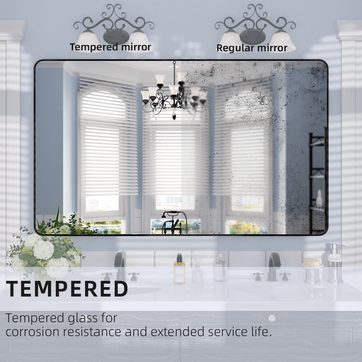 Nivorix NRSM Series Tempered Glass Brushed Nickel Rectangular Framed Wall Bathroom Vanity Mirror 7_a1037400-93aa-4243-a216-2ddc91f7a0e0