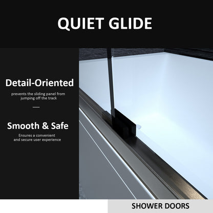 Niveal Ruhr 60 in. W x 56 in. H Sliding Semi Frameless Tub Door with Clear Glass 7_a14a3ce8-7e4a-4141-a213-718176a9a8b8