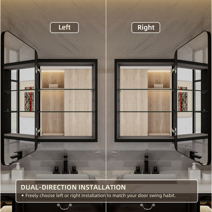 Niveal LUFM Series Rectangular Aluminum Framed Medicine Cabinet with Mirror