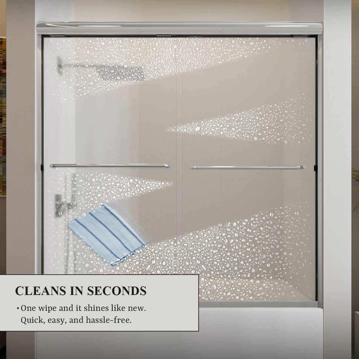 Nivorix Ridge 56 in. W x 60 in. H Sliding Semi-Frameless Tub Door with Clear Glass