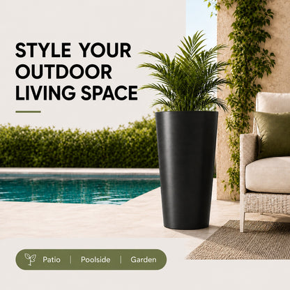 Elvora 21.7 in. Round Tapered Planter (2-Pack) for Indoor/Outdoor Use