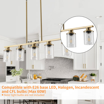 Taimei Aero 37 in. Industrial 5-Light Chandelier with Clear Glass Shades 7_c0a5c64e-59ef-4523-a6be-df3b49090086