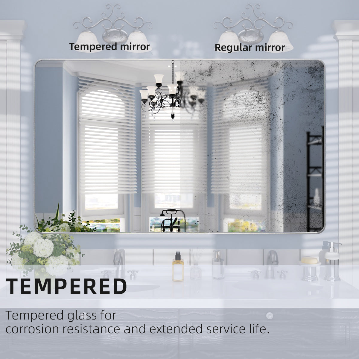 Nivorix NRSM Series Tempered Glass Brushed Nickel Rectangular Framed Wall Bathroom Vanity Mirror 7_c12114a0-6c51-4504-a74c-4ae7f3dab134