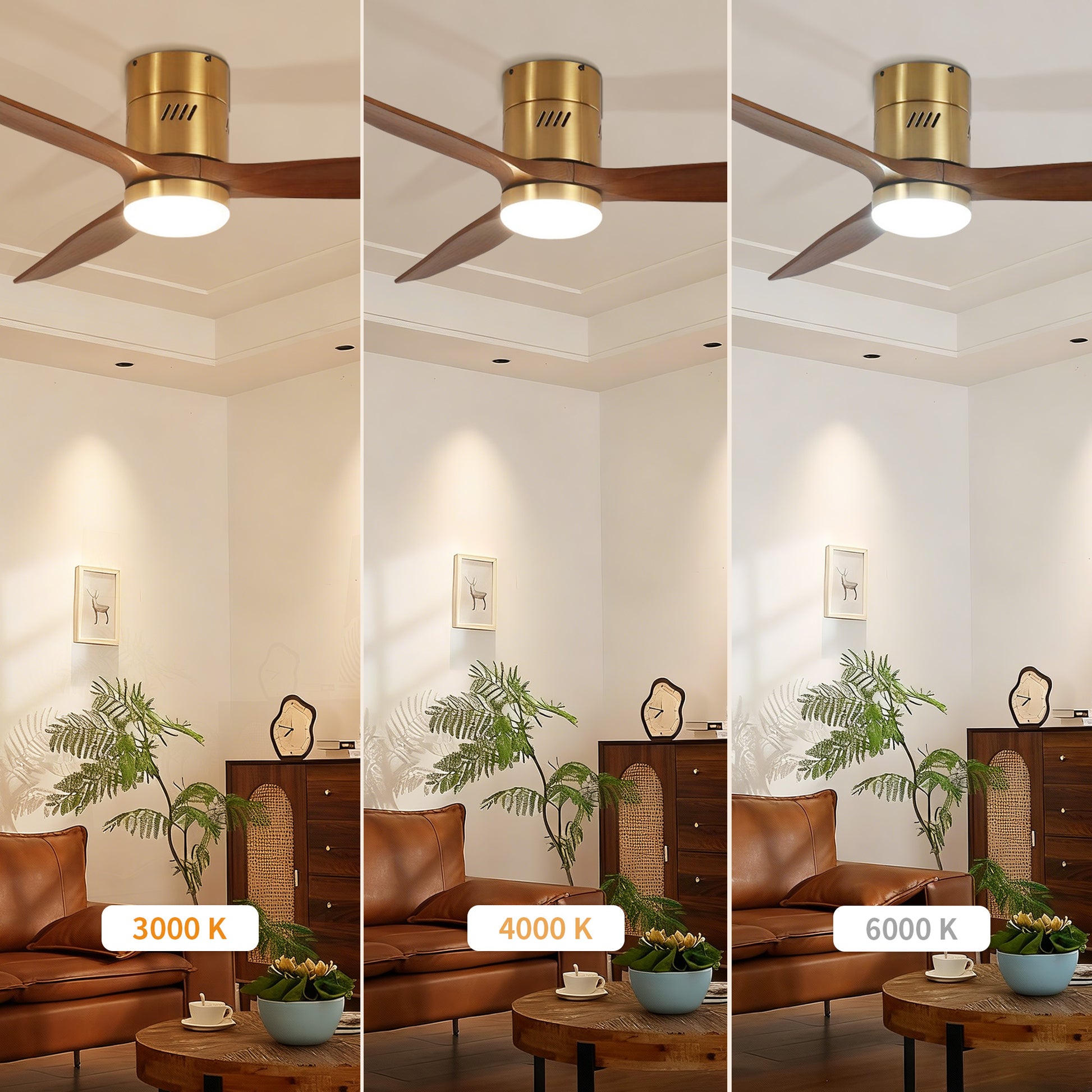 Taimei Ryme 52 in. Flush Mount Ceiling Fan with Light and Remote, DC Motor, Reversible 7_d31b9b1a-2d44-4471-9f94-e815586316c3