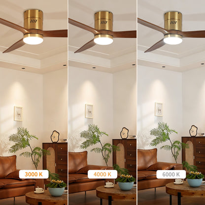 Taimei Ryme 52 in. Flush Mount Ceiling Fan with Light and Remote, DC Motor, Reversible 7_d31b9b1a-2d44-4471-9f94-e815586316c3