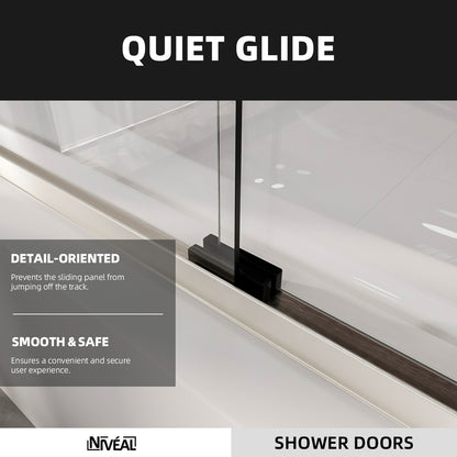 Niveal Victory 56 in. H x 60 in. W Sliding Semi-Frameless Tub Door with Clear Glass 7_d46a4b74-fee1-4b2a-bbef-e35621054bc7