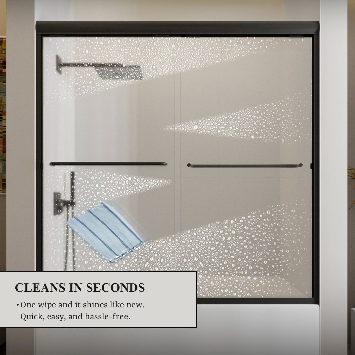 Nivorix Ridge 56 in. W x 60 in. H Sliding Semi-Frameless Tub Door with Clear Glass