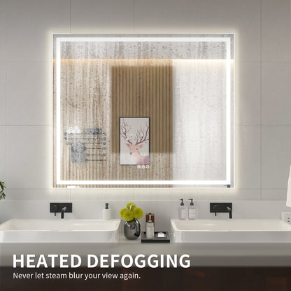 Niveal LMI Series Rectangular Frameless LED Wall Bathroom Vanity Mirror