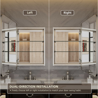 Niveal LUFM Series Rectangular Aluminum Framed Medicine Cabinet with Mirror