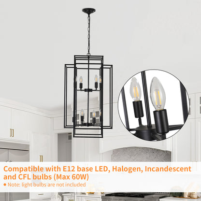 Taimei Astrale 18 in. Modern 8-Light Black Geometric Chandelier