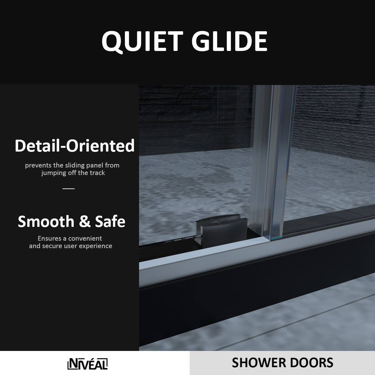 Niveal Ruhr 60 in. W x 76 in. H Sliding Semi-Frameless Shower Door with Clear Glass 7_eaea7c59-ae78-43f4-9a9a-bfc7b785d321