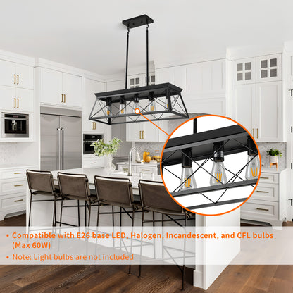 Taimei Vesper 16 in. 4-Light & Rustica 5-Light Farmhouse Industrial Chandelier Light 7_ed5ae2f5-2b13-4945-9bac-7dbc449cc7c8