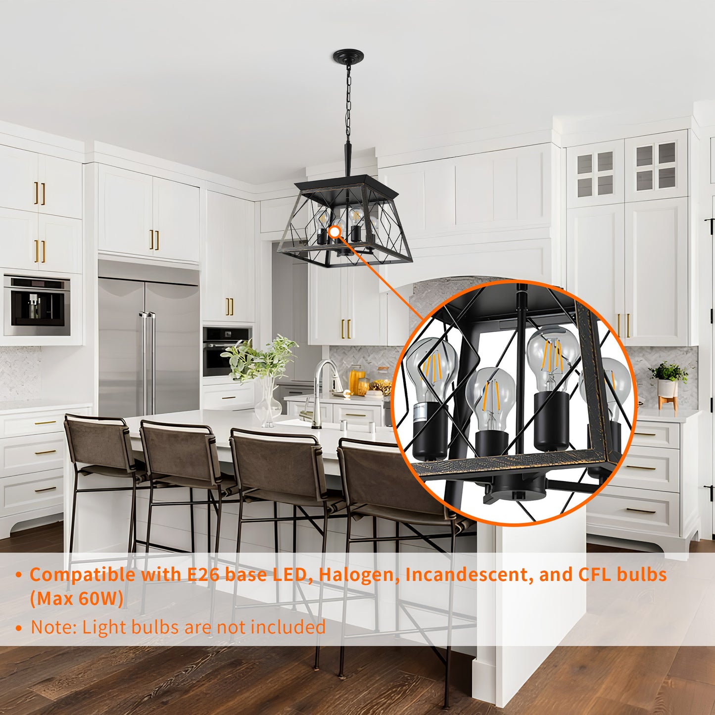 Taimei Vesper 16 in. 4-Light & Rustica 5-Light Farmhouse Industrial Chandelier Light 7_f41a4e76-a885-48bd-8c6a-0ef615a1e1a3