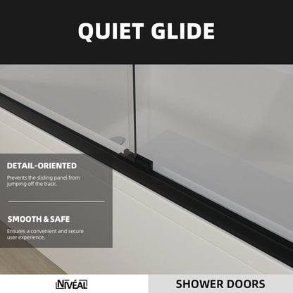 Niveal Bliss 60 in. W x 56 in. H Sliding Semi Frameless Tub Door with Clear Glass 7_f83f2373-a800-4f6d-9b2c-5f3aea9608f8