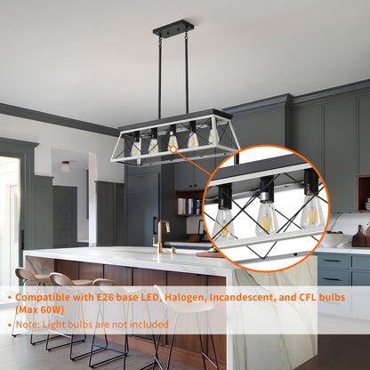 Taimei Vesper 16 in. 4-Light & Rustica 5-Light Farmhouse Industrial Chandelier Light 7_fc547ccc-9fe9-466e-9da0-9500d18b7834