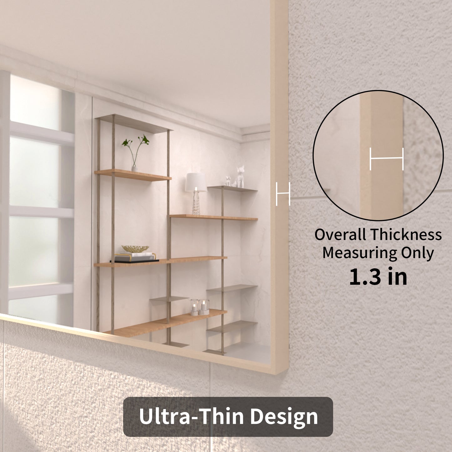 TaiMei 30 in. W x 30 in. H  Rectangular Framed Bathroom Vanity Mirror