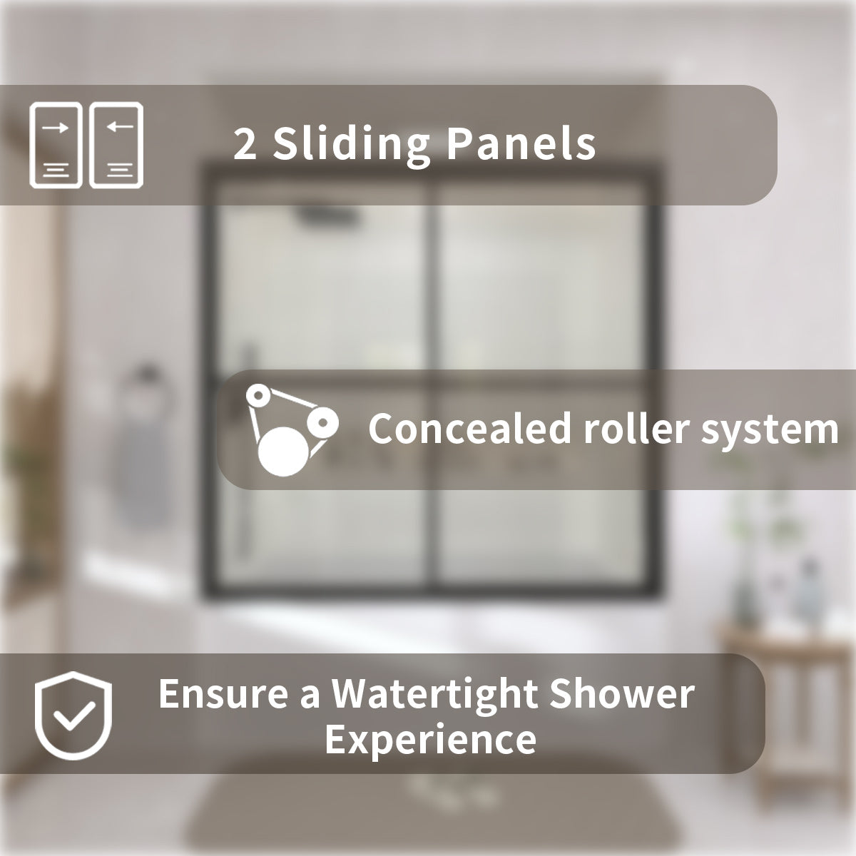 TaiMei 59 in. W x 56 in. H Sliding Framed Tub Door with Clear Glass and Handles 82-5659-BL03_297735b4-692c-4ec1-8169-c3104f026052