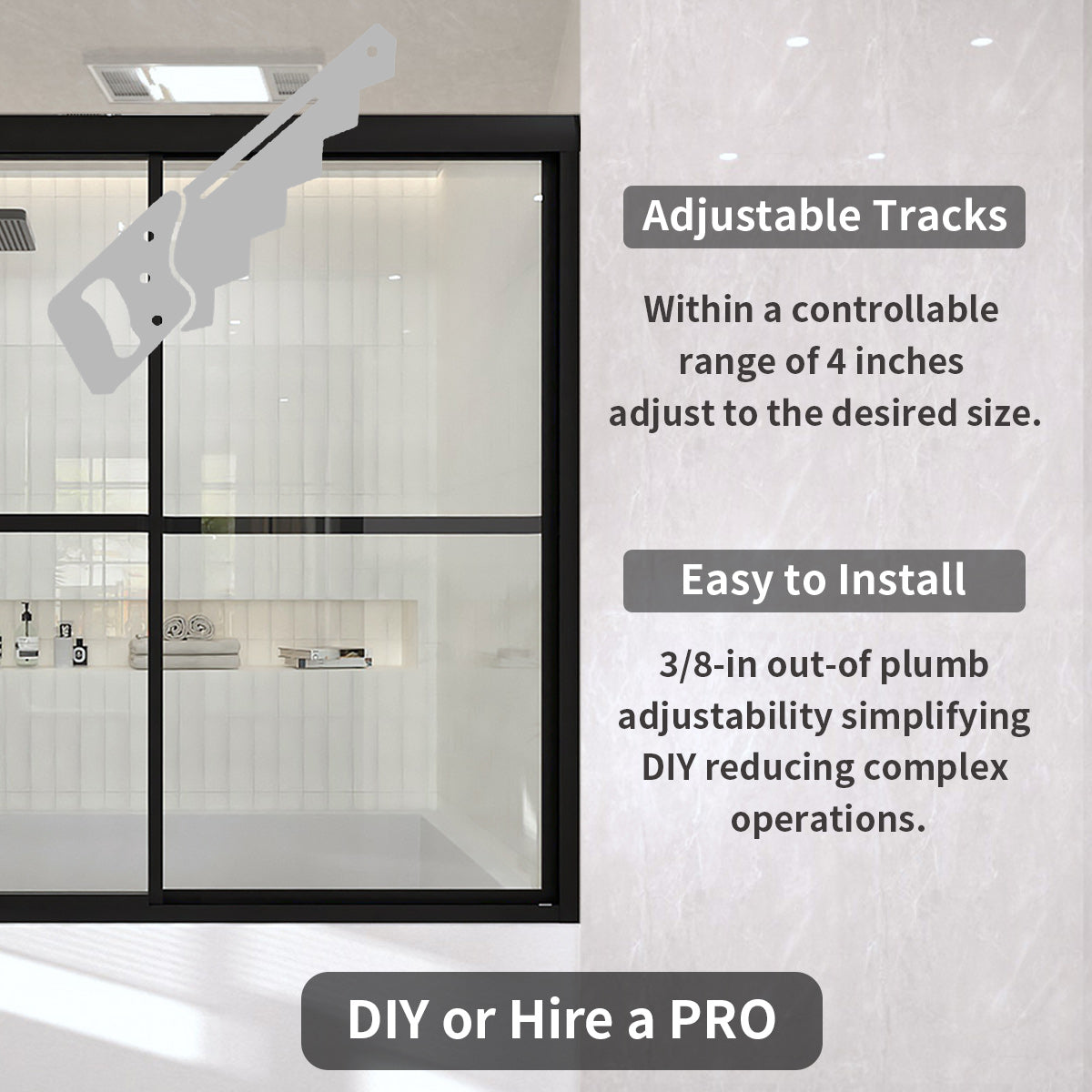 TaiMei 59 in. W x 56 in. H Sliding Framed Tub Door with Clear Glass and Handles 82-5659-BL11_46023bf1-9a3f-4733-9942-009215d45bff