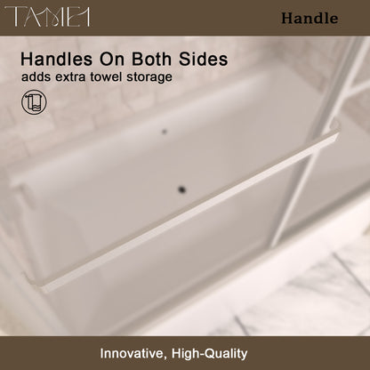 TaiMei 59 in. W x 56 in. H Sliding Framed Tub Door with Clear Tempered Glass 82-5659-BN08