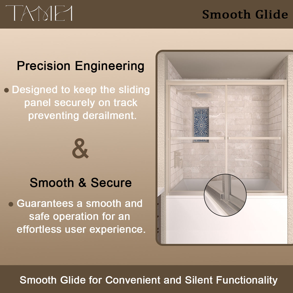 TaiMei 59 in. W x 56 in. H Sliding Framed Tub Door with Clear Tempered Glass 82-5659-BN09