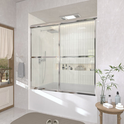 TaiMei 59 in. W x 56 in. H Sliding Framed Tub Door with Clear Glass and Handles 82-5659-CR01_ecfb9a24-f685-45a9-a32e-acd2b9dfeadb