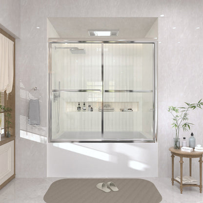 TaiMei 59 in. W x 56 in. H Sliding Framed Tub Door with Clear Glass and Handles 82-5659-CR02_1616ff11-ba79-4565-b892-175f6bd50589