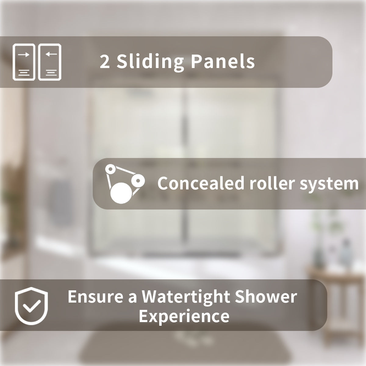 TaiMei 59 in. W x 56 in. H Sliding Framed Tub Door with Clear Glass and Handles 82-5659-CR03_fe71fd59-ebf9-4b9a-9a64-8983d1ea0b63