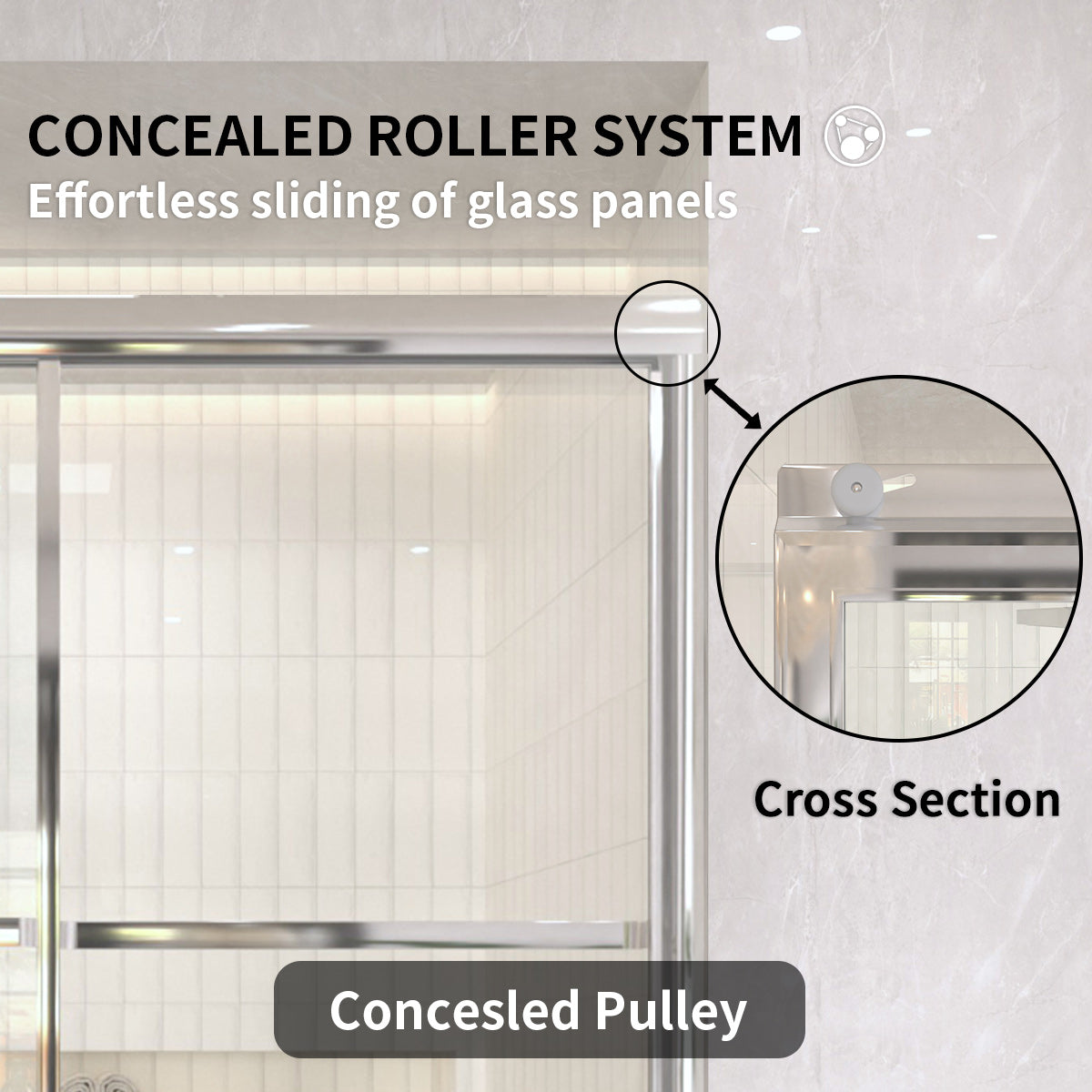 TaiMei 59 in. W x 56 in. H Sliding Framed Tub Door with Clear Glass and Handles 82-5659-CR06_8d26e742-fdaf-45d5-a194-389fb2cf9fde