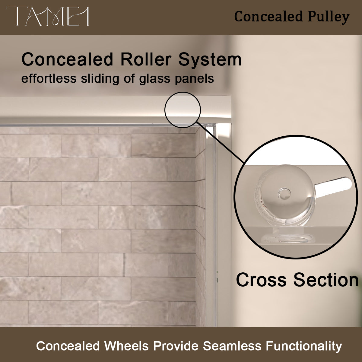 TaiMei 59 in. W x 56 in. H Sliding Framed Tub Door with Clear Tempered Glass 82-5659-CR07