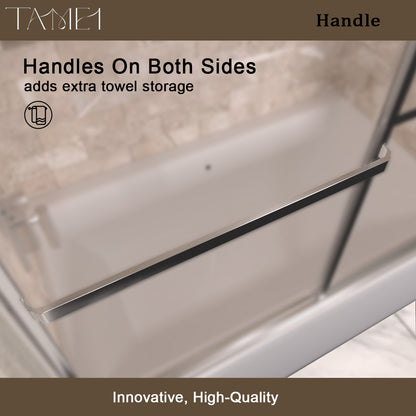 TaiMei 59 in. W x 56 in. H Sliding Framed Tub Door with Clear Tempered Glass 82-5659-CR08