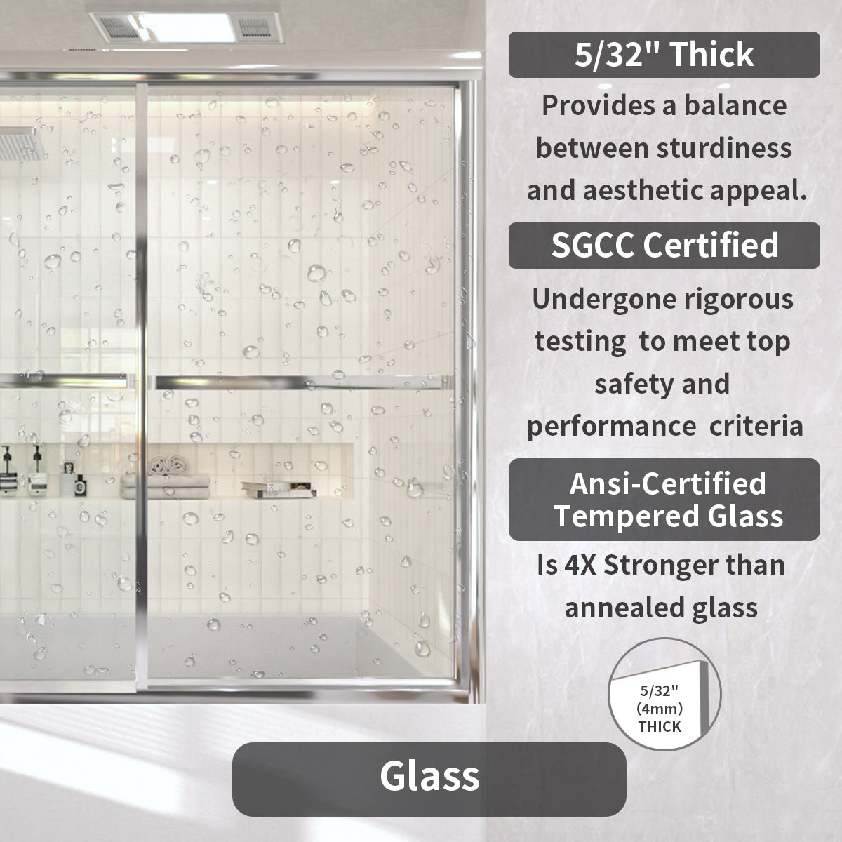 TaiMei 59 in. W x 56 in. H Sliding Framed Tub Door with Clear Glass and Handles 82-5659-CR08_01845b2d-3c8a-45b0-8e6c-62382551e69c