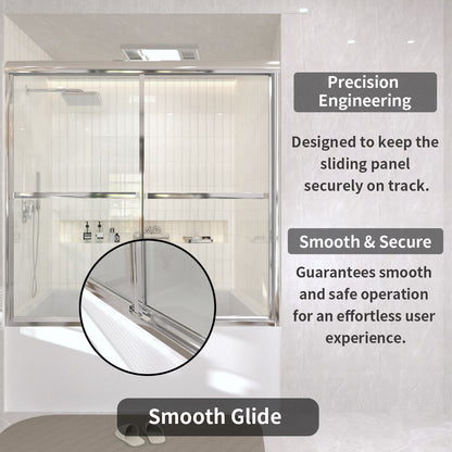 TaiMei 59 in. W x 56 in. H Sliding Framed Tub Door with Clear Glass and Handles 82-5659-CR09_c65548fe-9c7b-4bd9-a450-7b61204a744b