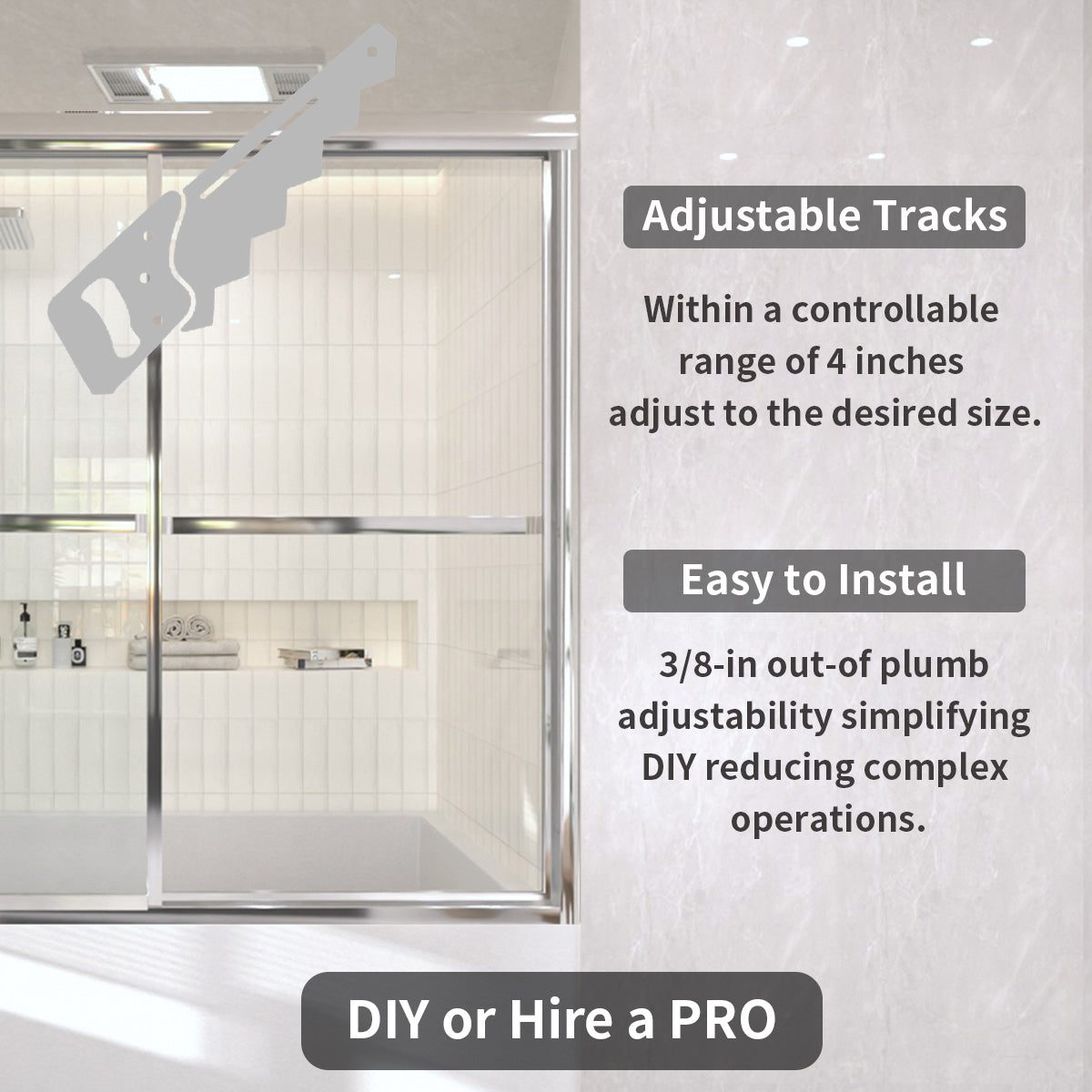TaiMei 59 in. W x 56 in. H Sliding Framed Tub Door with Clear Glass and Handles 82-5659-CR11_9059959b-f305-415a-baac-bb2f3711ccec