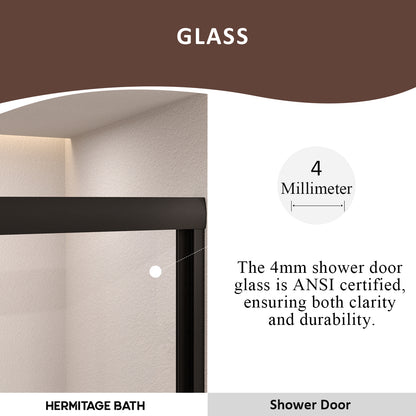 Elunir 59 in. W x 56 in. H Sliding Framed Tub Door in Silver Finish with Clear Glass 8256-MB-5